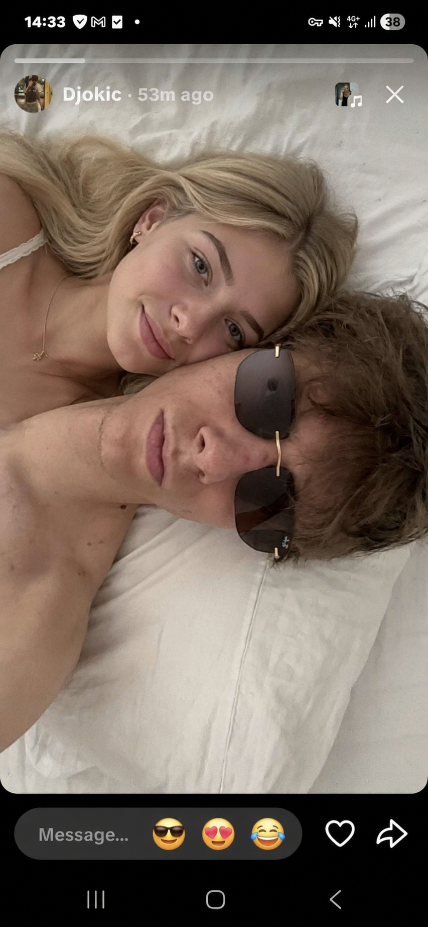 A sweet photo of two people together